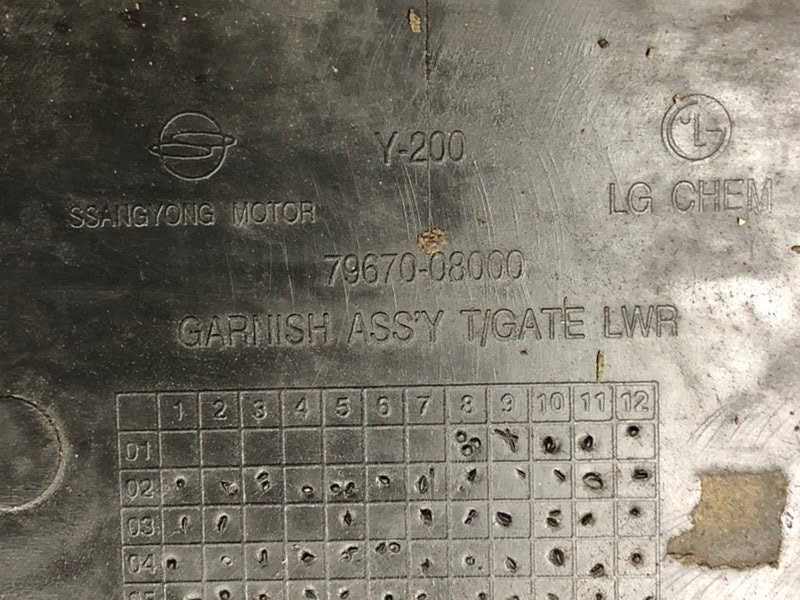 Накладка двери багажника Rexton 2 2008 D27DT Накладка двери багажника Rexton 2 2008 D27DT