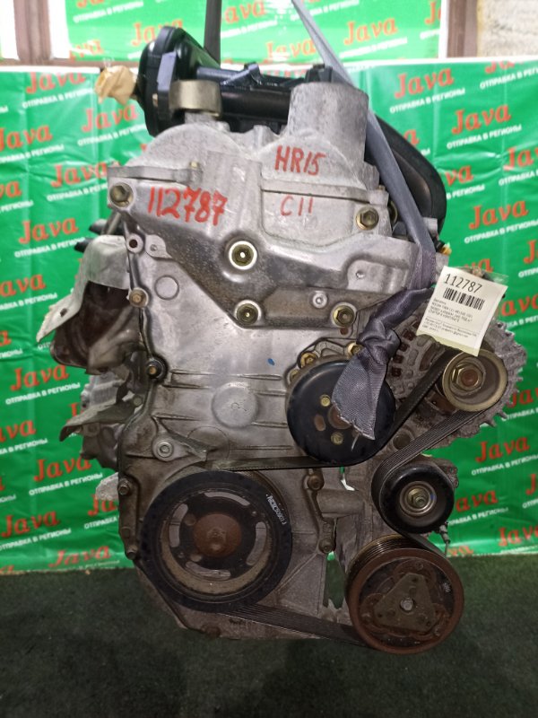 Двигатель Nissan Tiida C11 HR15DE 2005 (б/у) ПРОБЕГ-64000КМ. 2WD. КОСА+КОМП. ПОД А/Т. СТАРТЕР В КОМПЛЕКТЕ.