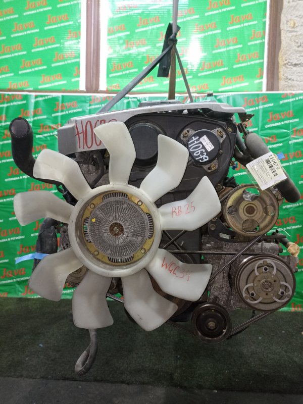 Двигатель Nissan Stagea WGC34 RB25DE 1999 (б/у) ПРОБЕГ-21000КМ. 2WD. КОСА+КОМП. NEO. МЕХ.ЗАСЛОНКА. ПОД А/Т. СТАРТЕР В КОМПЛЕКТЕ.