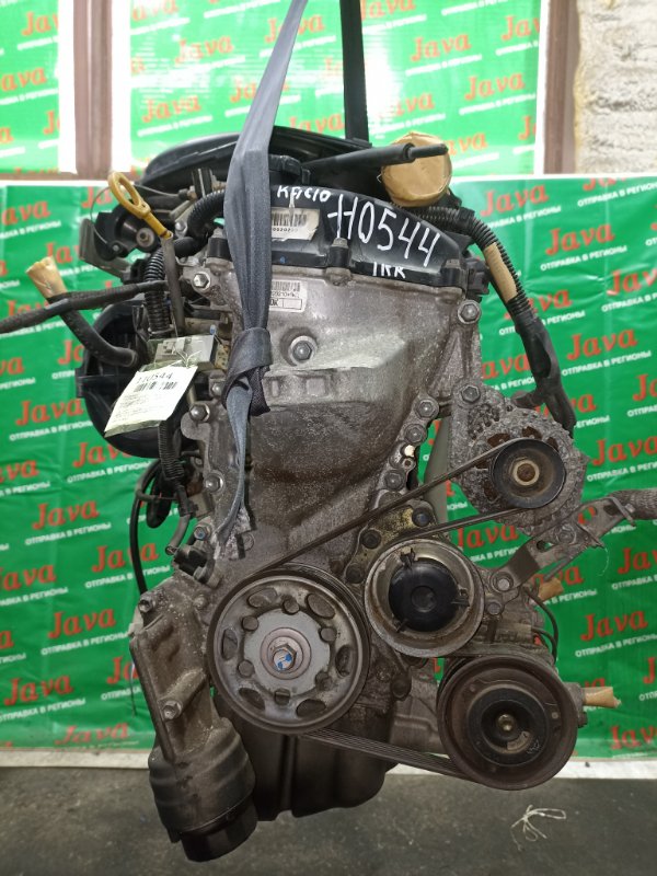 Двигатель Toyota Passo KGC10 1KR-FE 2004 (б/у) ПРОБЕГ-62000КМ. 2WD. КОСА+КОМП. МЕХ.ЗАСЛОНКА. ПОД А/Т. СТАРТЕР В КОМПЛЕКТЕ.
