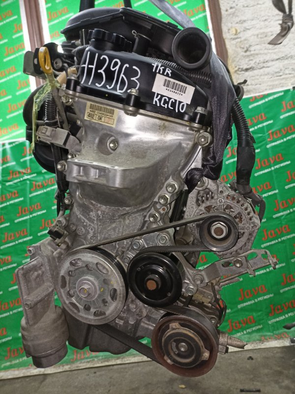Двигатель Toyota Passo KGC10 1KR-FE 2006 (б/у) ПРОБЕГ-23000КМ. 2WD. КОСА+КОМП. МЕХ.ЗАСЛОНКА. ПОД А/Т. СТАРТЕР В КОМПЛЕКТЕ.