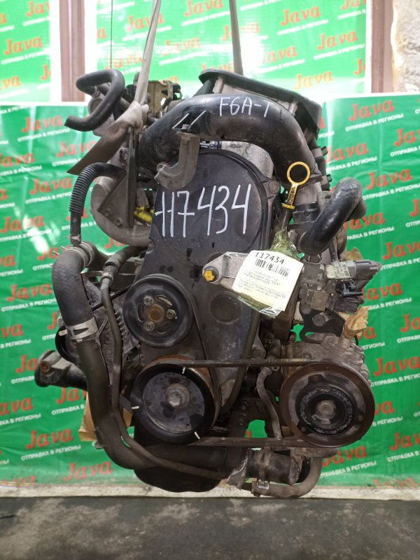 Двигатель Suzuki Kei HN12S F6A-T 2001 (б/у) ПРОБЕГ-43000КМ. 4WD. +КОМП. МЕХ.ЗАСЛОНКА. ПОД А/Т. СТАРТЕР В КОМПЛЕКТЕ.