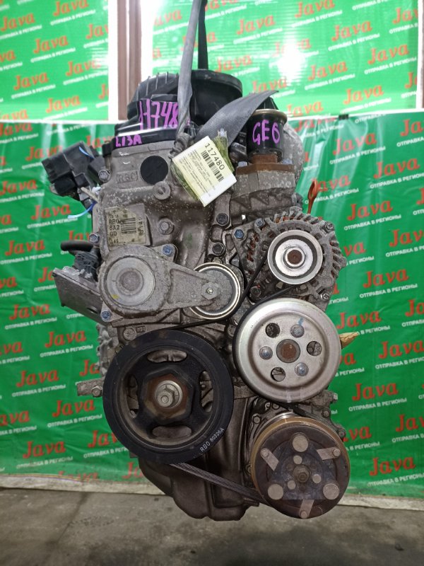 Двигатель Honda Fit GE6 L13A 2008 (б/у) ПРОБЕГ-63000КМ. 2WD. 1-Я МОД. КОСА+КОМП. ЭЛЕКТРО ЗАСЛОНКА. ПОД А/Т. СТАРТЕР В КОМПЛЕКТЕ.