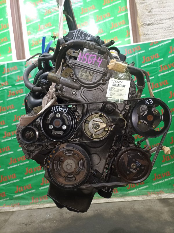 Двигатель Daihatsu Yrv M201G K3-VE 2004 (б/у) ПРОБЕГ-42000КМ. 2WD. КОСА+КОМП. МЕХ.ЗАСЛОНКА. ПОД А/Т. СТАРТЕР В КОМПЛЕКТЕ.