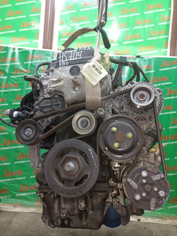 Двигатель Honda Stream RN6 R18A 2008 (б/у) ПРОБЕГ-53000КМ. 2WD. КОСА+КОМП. ПОД А/Т. СТАРТЕР В КОМПЛЕКТЕ.