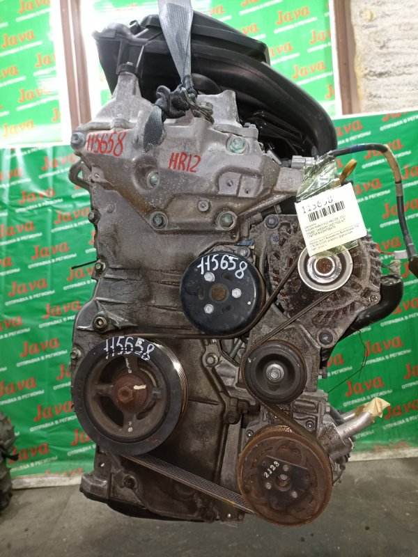 Двигатель Nissan March K13 HR12DE 2013 (б/у) ПРОБЕГ-34000КМ. 2WD. КОСА+КОМП. ПОД А/Т. СТАРТЕР В КОМПЛЕКТЕ.