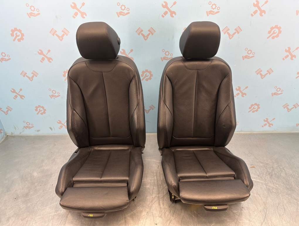 Сиденья спорт электро черная кожа BMW 3 2012 F30 N55 контрактная