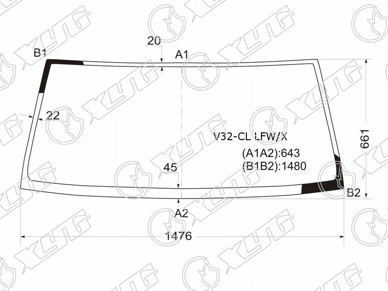 Стекло лобовое Mitsubishi Pajero V21C 4D56 V32-CL LFW/X