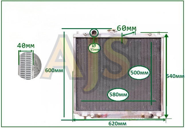 Радиатор двс Mitsubishi Pajero V26W 4M40 AJR-MMSP-AT