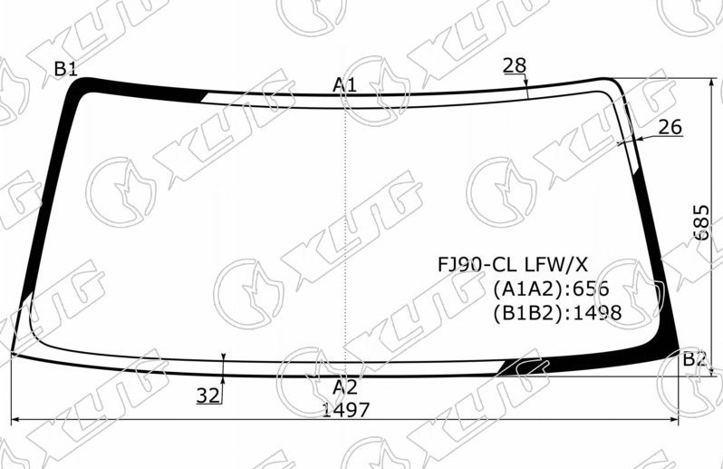 Стекло лобовое Toyota Land Cruiser Prado KDJ90 FJ90-CL LFW/X