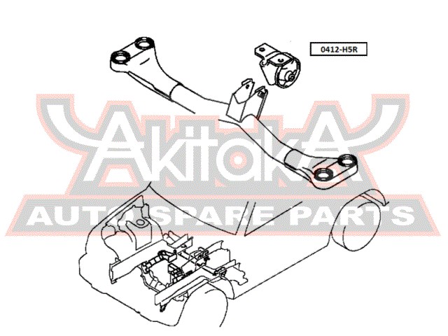 Подушка двигателя Mitsubishi Pajero Mini H53A задняя 0412-H5R