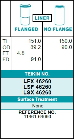 Гильза блока цилиндров Toyota Town Ace CT190G 2C LFX-46260