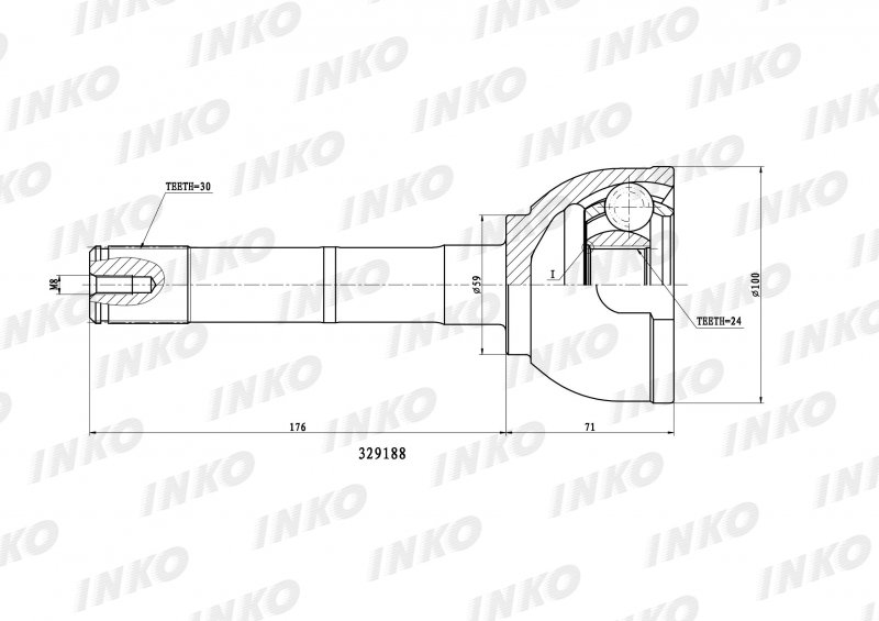 Шрус Toyota Land Cruiser FZJ80 передний 329188