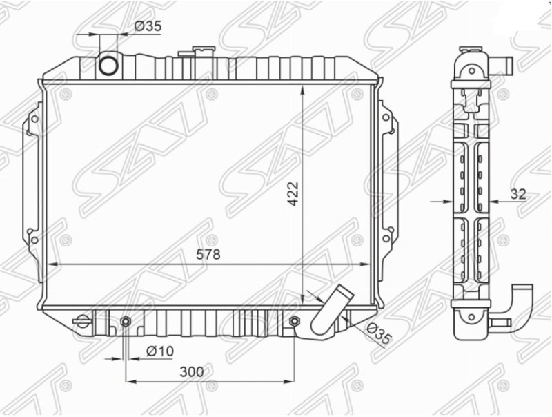 Радиатор двс Mitsubishi Pajero V11V 4D56 ST-10-0034