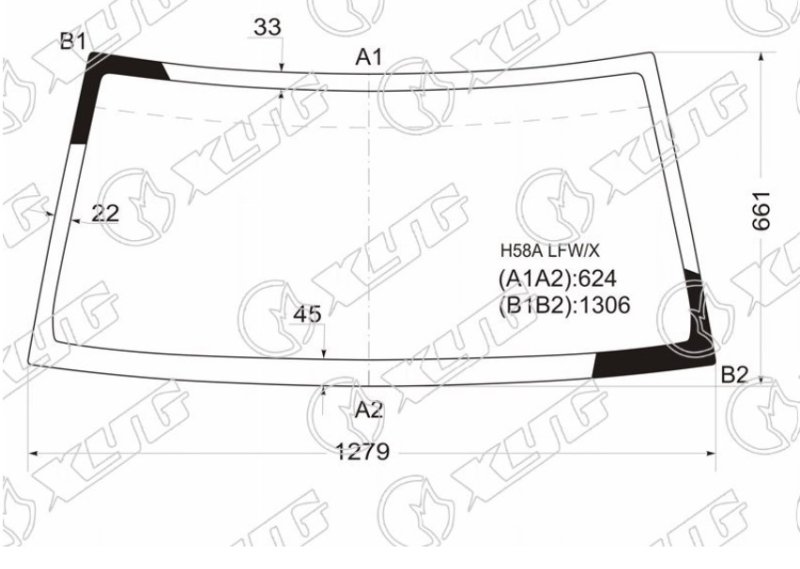 Стекло лобовое Mitsubishi Pajero Mini H58A H58A LFW/X