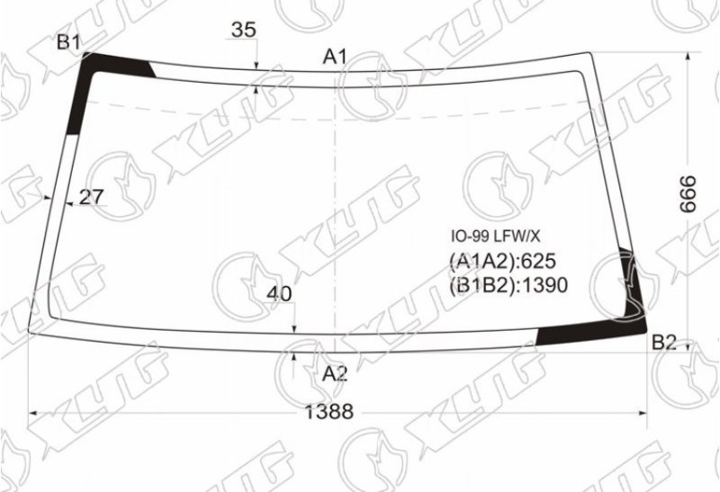 Стекло лобовое Mitsubishi Pajero Io H61W IO-99 LFW/X