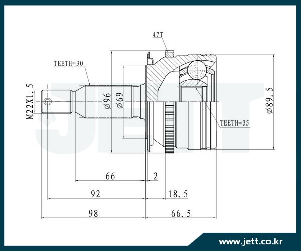 Шрус Mitsubishi L200 KB4T V419159ABS