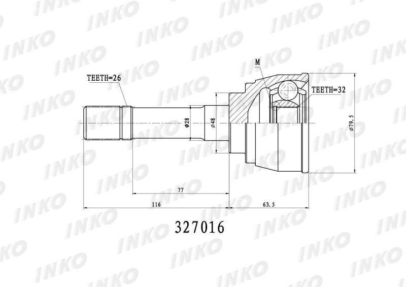 Шрус Suzuki Escudo TA74W передний 327016