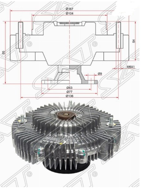 Вискомуфта Toyota Land Cruiser Prado VZJ90 5VZFE ST-16210-62010