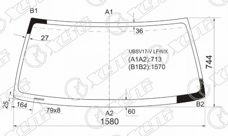 Стекло лобовое Isuzu Bighorn UBS25DW UBSV17-VLFWX