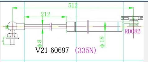 Амортизатор багажника Toyota Land Cruiser FZJ100 1FZFE V21-60697