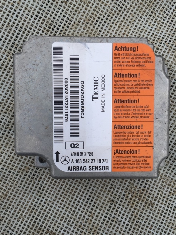 Блок управления AIRBAG Mercedes W163 ML 270 W163 612.963 OM 612 DE LA