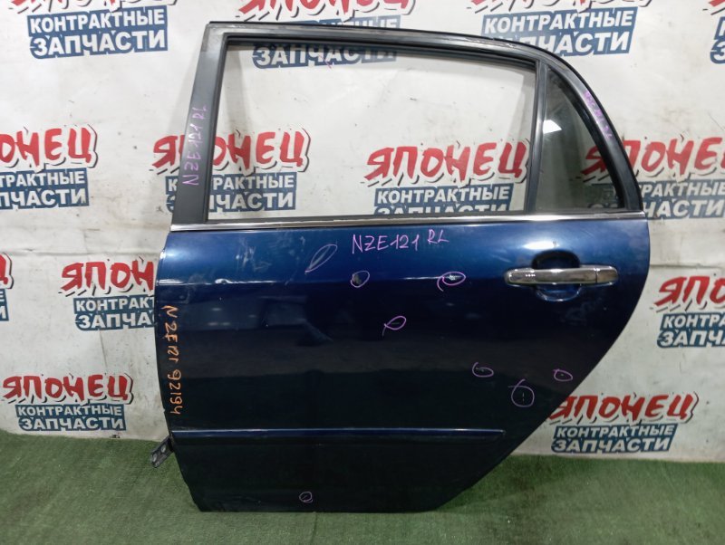 Дверь TOYOTA ALLEX NZE121 1NZ-FE 2001 задняя левая (б/у)