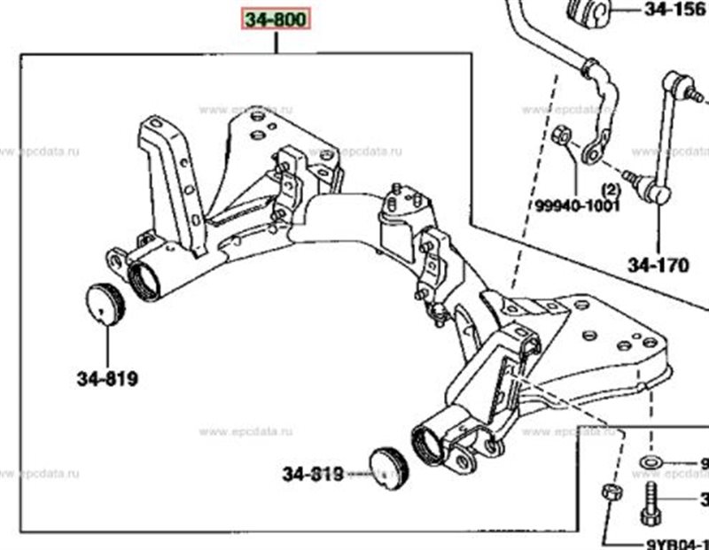Балка подвески Mazda Premacy CP8W передняя (б/у)