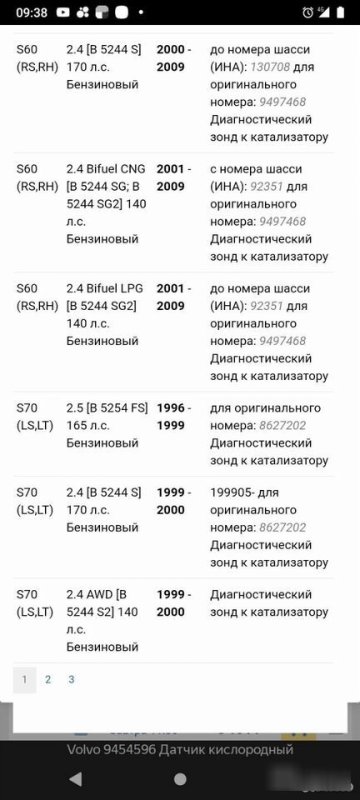 Лямбда-зонд задний S60