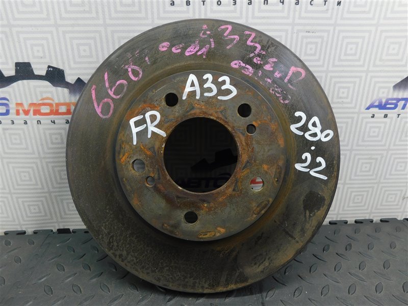 Диск тормозной NISSAN CEFIRO A33 передний (б/у)