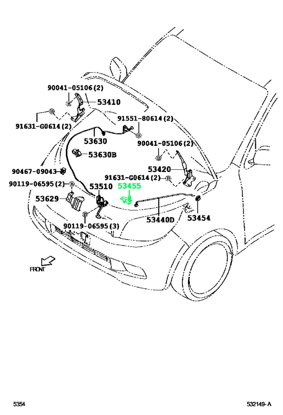Клипса упора капота TOYOTA RUSH J210
