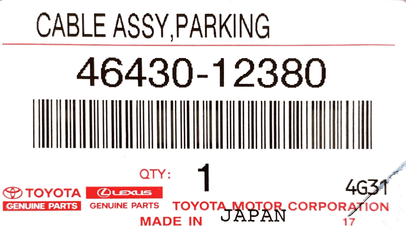 Тросик ручника задний левый COROLLA SPACIO AE115