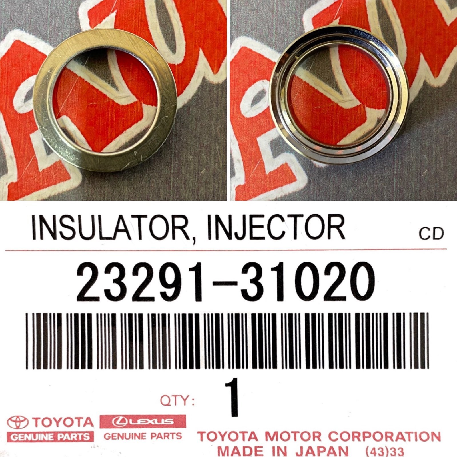 Кольцо уплотнительное топливной форсунки TOYOTA 23291-31020 новая