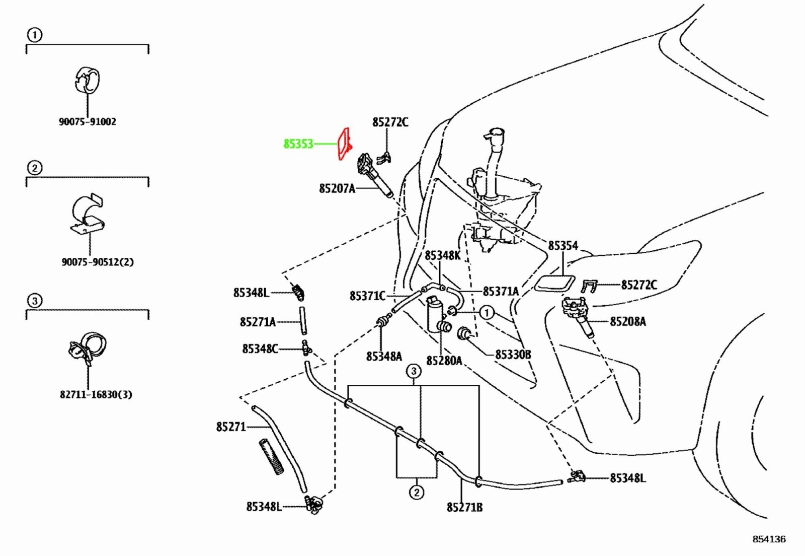 Крышка форсунки омывателя фар передняя правая GX460 с 08.2019 - … URJ150