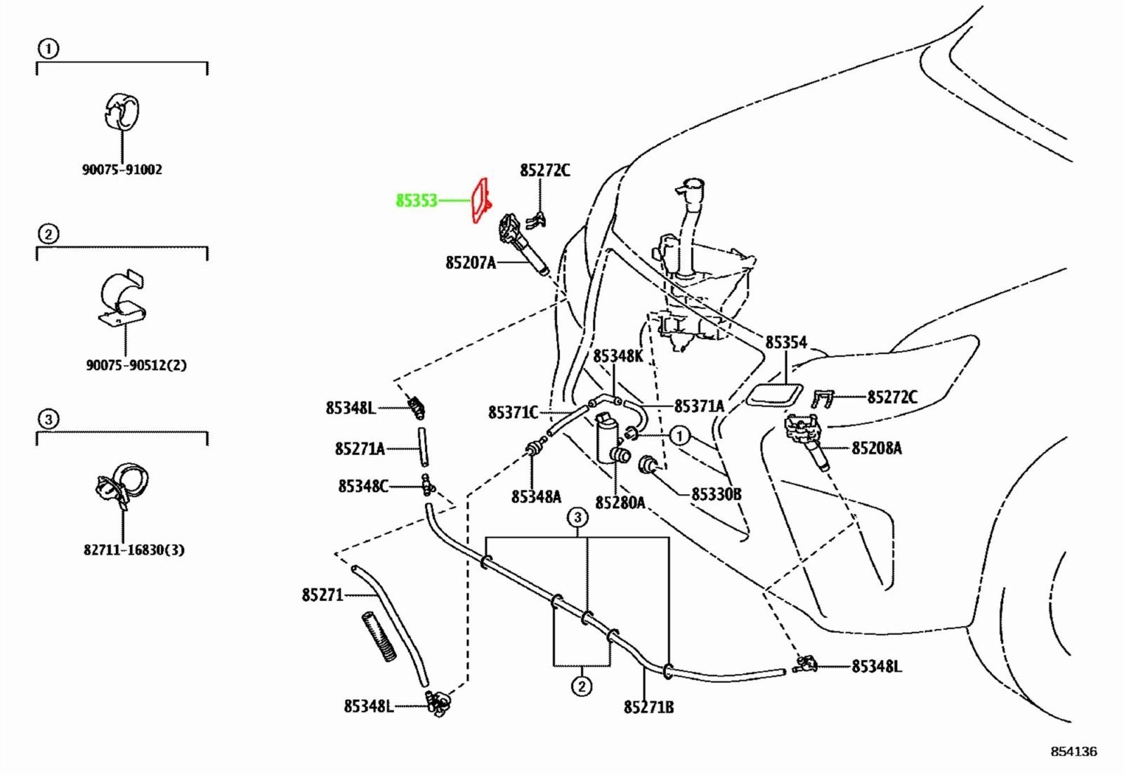 Крышка форсунки омывателя фар передняя правая GX460 с 08.2019 - … URJ150