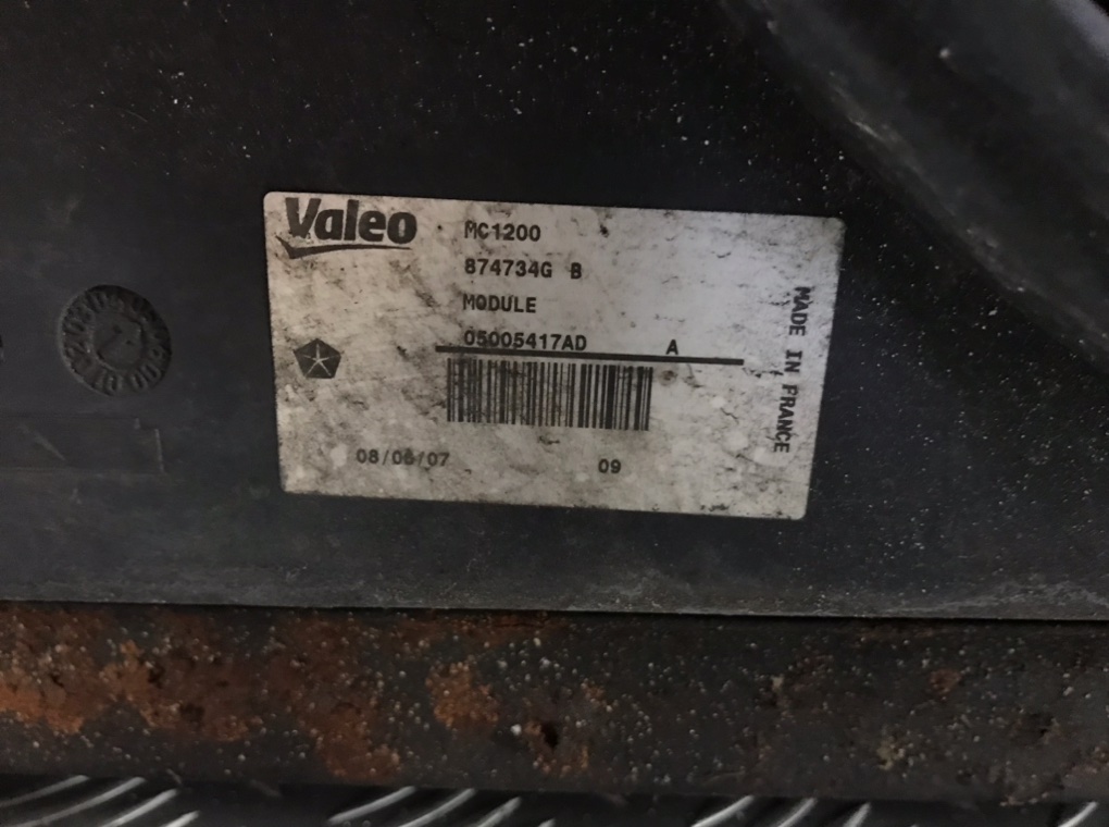 Кассета радиаторов для Chrysler Grand Voyager, 2007 г. 2.8 CRD дизель б/у — фото 5
