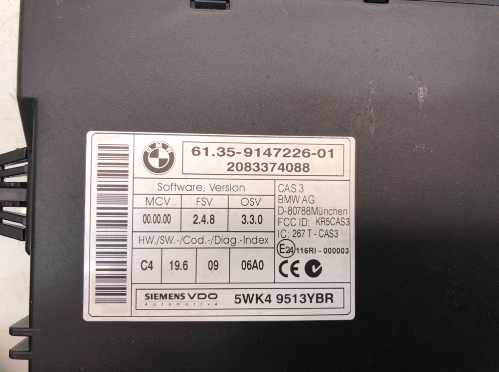 Замок зажигания для BMW 3 E90/E91/E92/E93, 2009 г. 2.0 TD дизель б/у — фото 4