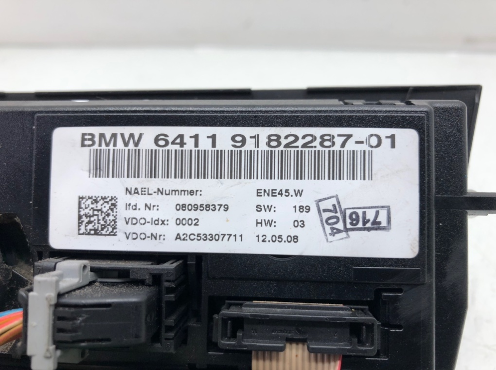 Блок управления печки/климат-контроля для BMW 3 E90/E91/E92/E93, 2008 г. 2.0 TD дизель б/у — фото 5
