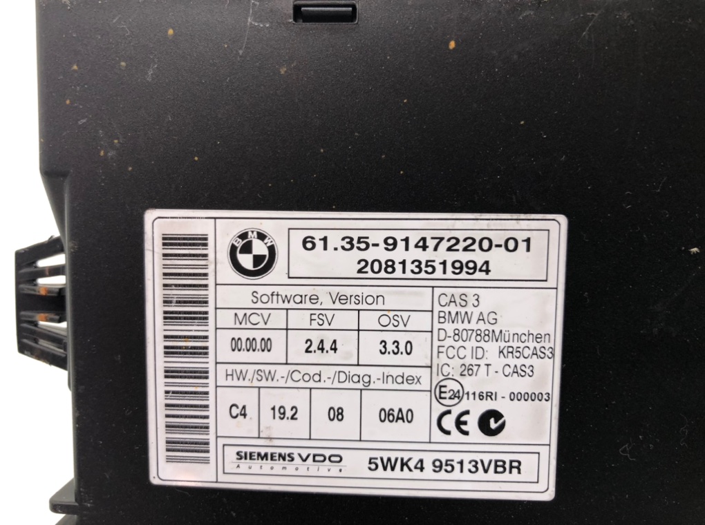 Замок зажигания для BMW 3 E90/E91/E92/E93, 2008 г. 2.0 TD дизель б/у — фото 6
