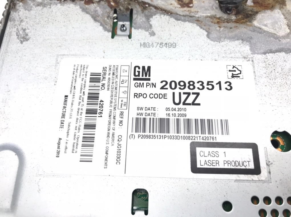 Магнитола для Opel Meriva, 2010 г. 1.7 CDTi дизель б/у — фото 6