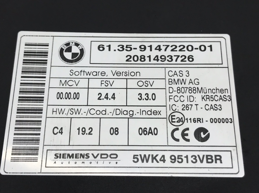 Замок зажигания для BMW 3 E90/E91/E92/E93, 2008 г. 2.0 TD дизель б/у — фото 8