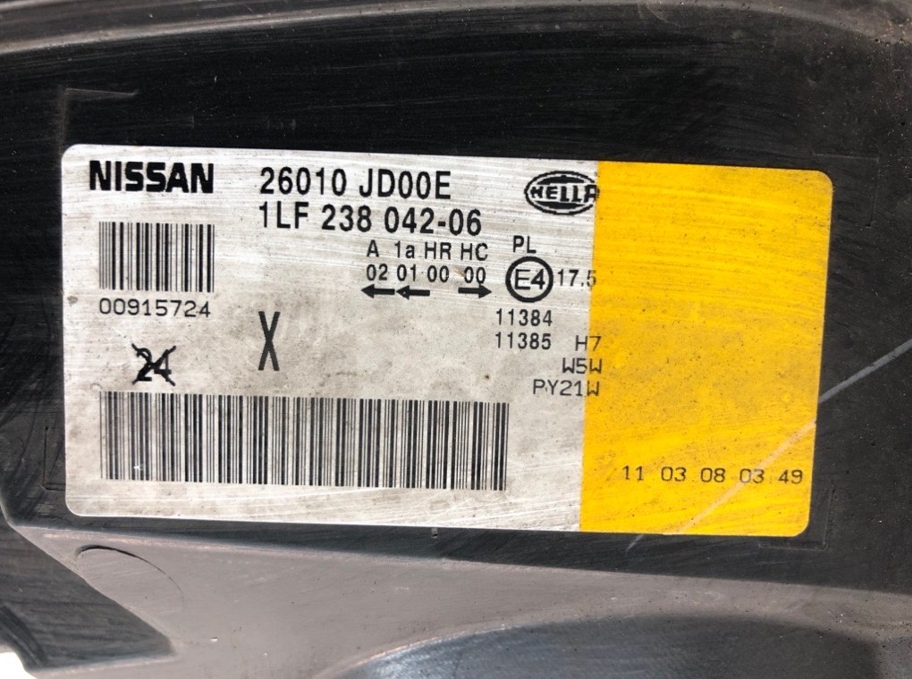 Фара правая для Nissan Qashqai, 2008 г. 1.5 DCi дизель б/у — фото 6