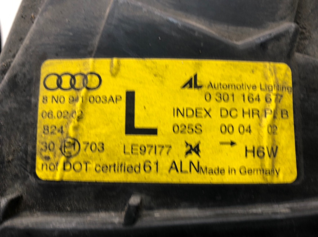 Фара левая для Audi TT, 2002 г. 1.8 Ti бензин б/у — фото 6