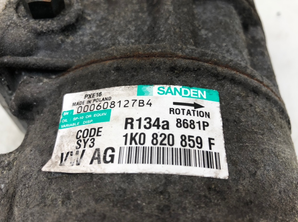 Компрессор кондиционера для Volkswagen Golf, 2008 г. 1.9 TDi дизель б/у — фото 7