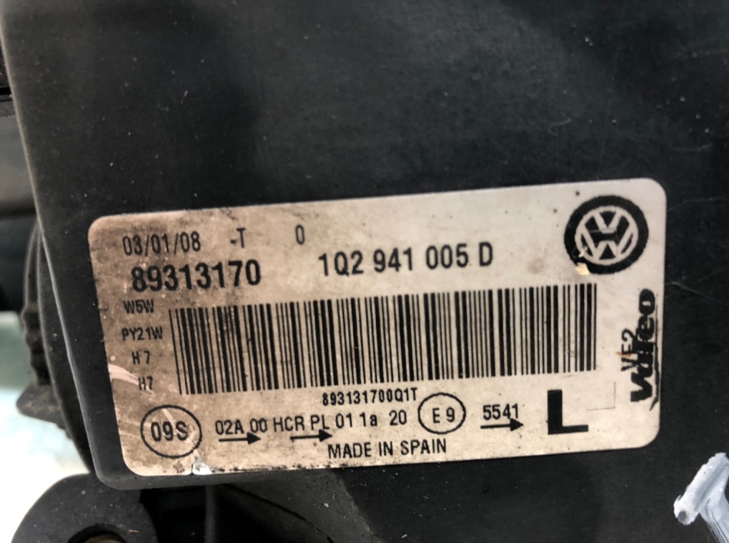 Фара левая для Volkswagen EOS, 2008 г. 2.0 TDi дизель б/у — фото 6