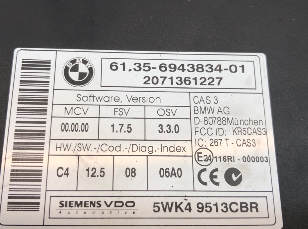 Замок зажигания для BMW 5 E60/E61, 2007 г. 2.0 TD дизель б/у — фото 9