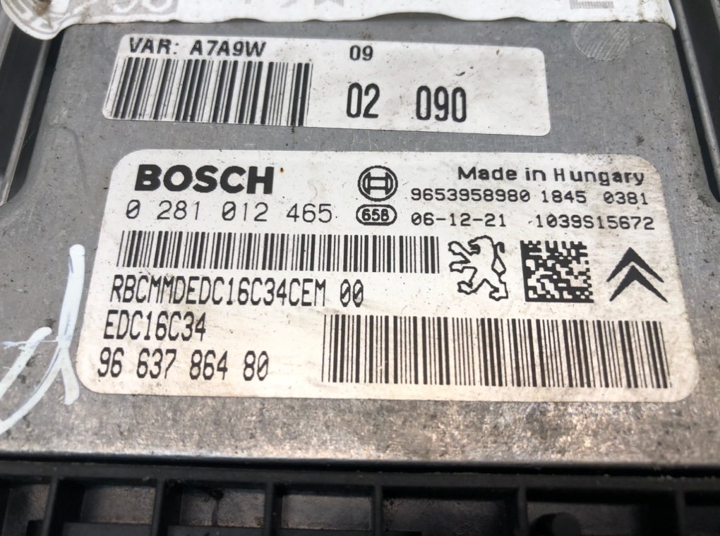 Блок управления двигателем для Peugeot 207, 2007 г. 1.6 HDi дизель б/у — фото 7