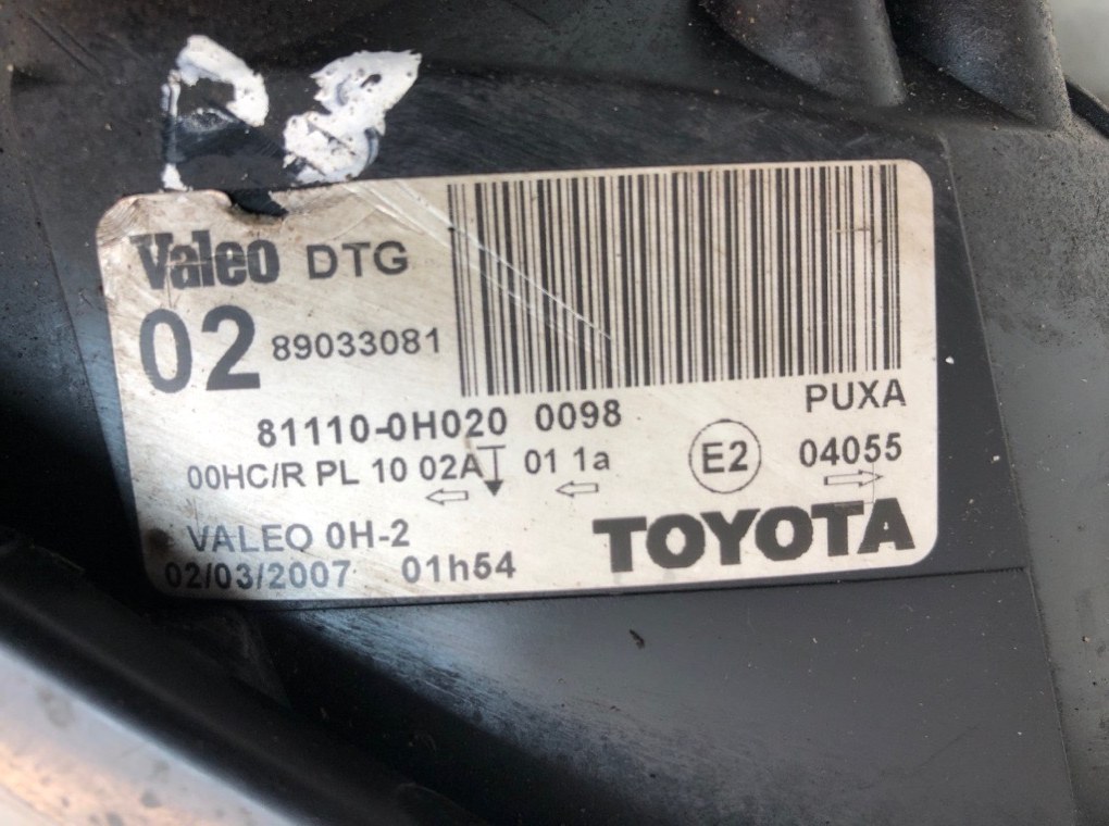 Фара правая для Toyota Aygo, 2008 г. 1.0 i бензин б/у — фото 6