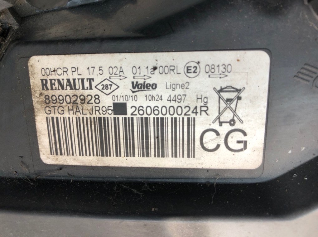 Фара левая для Renault Scenic, 2010 г. 1.5 DCi дизель б/у — фото 9