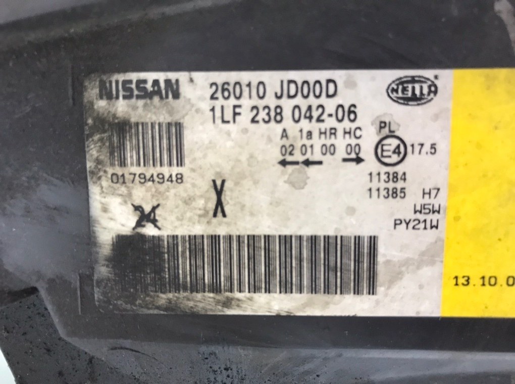 Фара правая для Nissan Qashqai, 2009 г. 1.5 DCi дизель б/у — фото 7